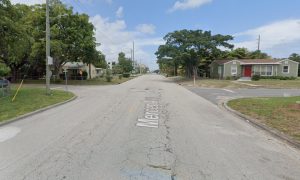 Screenshot of Google Maps image of Mercer Ave. between Australian Ave and Centrepark Blvd