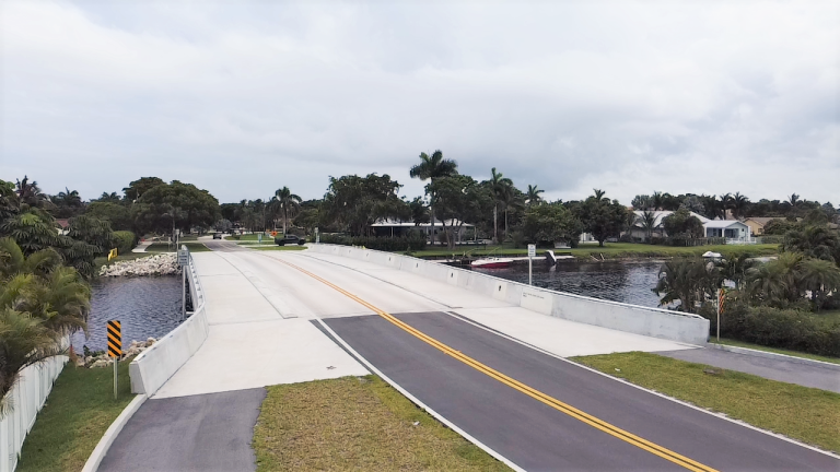 Overhead image of the Brant Bridge in Palm Beach County, FL